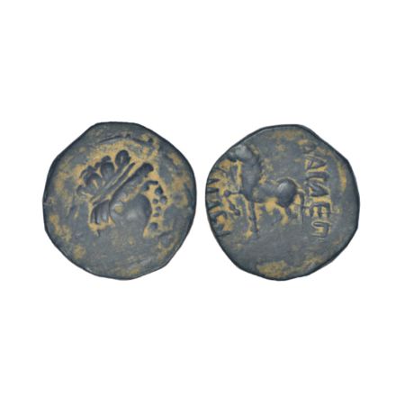 Kushans - Vima Takto (c.80-110AD), 'Heliocles imitation' coinage from Balkh area, copper d