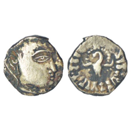Gupta Empire - silver drachm of Kumara Gupta I (c.415-450 AD), 'fan-tailed peacock' or 'Ma