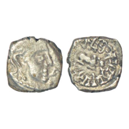 Gupta Empire - silver drachm of Skanda Gupta (c.450-475 AD), Western India/Gujarat 'bull' 