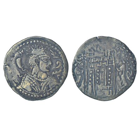 Nezak Huns - billon drachm, Zabulistan series (c.650-700 AD), Vondrovec Type 232, 3.26g. O