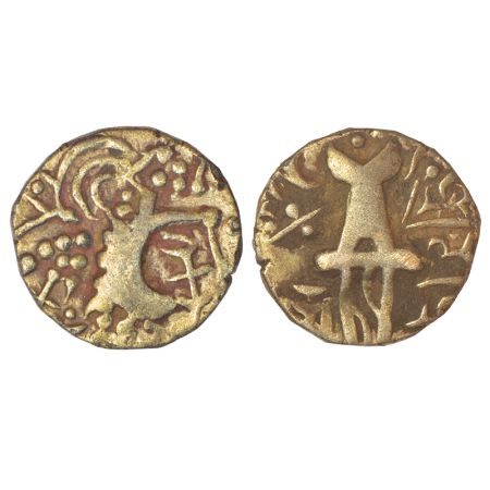 Kashmir-Karkota Dynasty of the Post-Gupta period, base gold staters of King Vigraha, (c.65