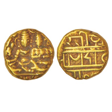 Vijayanagar Kingdom, Sangama dynasty, gold ½ pagoda of Pratapa Devaraya I (1406-1422 AD), 