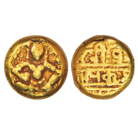 Vijayanagar Kingdom, Tuluva dynasty, gold ½ pagoda of Krishna Devaraya (1509-1530 AD), MCS