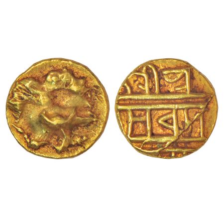 Vijayanagar Kingdom, Tuluva dynasty, gold ½ pagoda of Achyutaraya (1529-1542 AD), MCSI-I 6