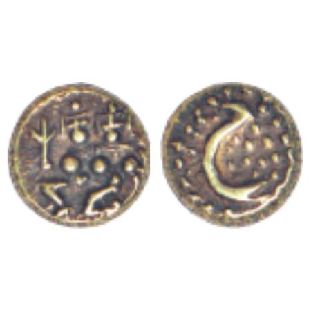 Mysore, Haider Ali (1761-1782 AD), gold fanam, KM 8, 0.39g. Obv: Shiva Parvati seated. Rev