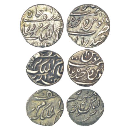 Hyderabad, Mir Mahbub Ali Khan (1869-1911 AD), silver coins (3), Hyderabad mint, 1x ¼ rupe