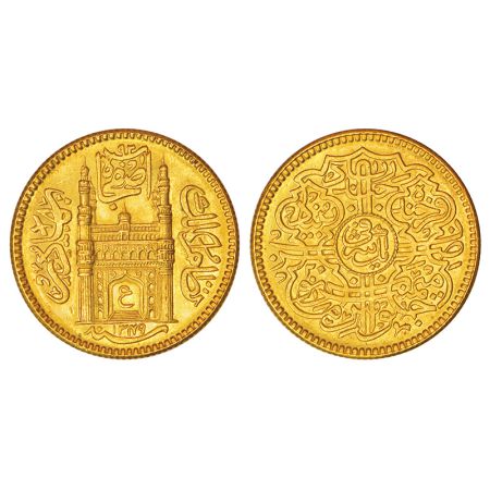 Hyderabad, Mir Usman Ali Khan (1911-1948 AD), gold ashrafi, Hyderabad mint, AH 1349/RY 20,
