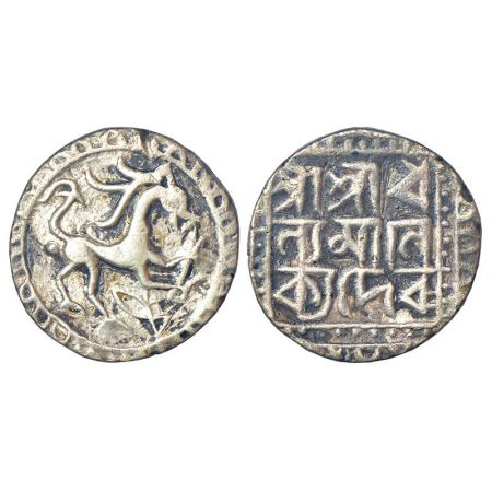 Tripura, Dhanya Manikya (1490-1526 AD), silver tanka, undated, R&B-T 46, 10.01g, KM 37. Ob