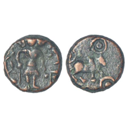 Ancient Malwa - post-Mauryan uninscribed die-struck coin of Ujjain area, 'standing man' ty
