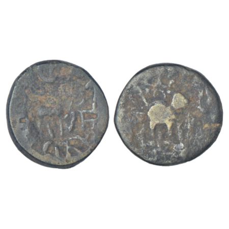 Post-Mauryan tribal republics, Yaudheyas - cast potin coin of 'Bahudhanyaka' type (c.150-1