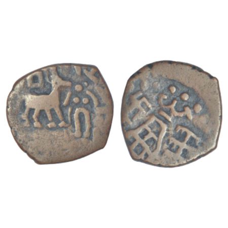 Post-Mauryan tribal monarchies, Kunindas - copper unit imitating issues of Amoghabhuti, Ki
