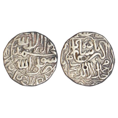 Akbar (1556-1605 AD), silver rupee, Narnol mint, AH 972, Kalima type, KM 80.15, 11.36g. Go