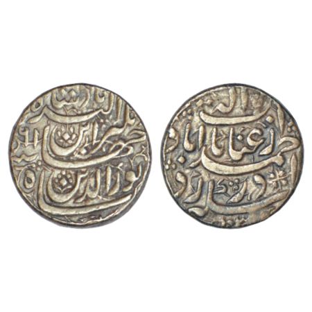 Jahangir (1605-1627 AD), silver rupee, Ahmadabad mint, Enayate Elah couplet, AH 103x/RY 16
