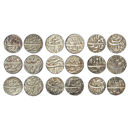 Jahangir (1605-1627 AD), silver rupee, 9 different months, Akbarnagar mint, Farwardin, Ard