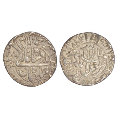 Shah Jahan (1628-1658 AD), silver rupee, Surat mint, AH 1067/RY 31, both side legend in ro
