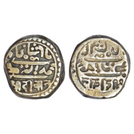 Junagadh, Bahadur Khan (1811-1840 AD), silver kori, Lakhi (Brockage) on reverse, KM 23, 4.