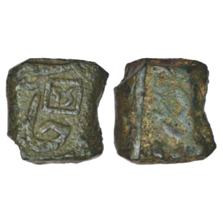 Khambayat Gulf region, copper 'Kachha Paisa' struck at Bhaunagar, symbol '108 Shri' on obv