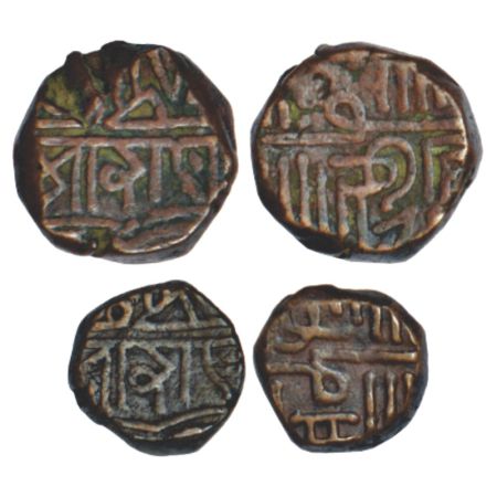 Porbandar, British Protectorate, copper coins (2), 1x dokdo, KM C32, 7.78g and 1x trambiyo