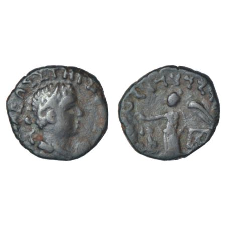 Kushans - copper drachm of Kujula Kadphises (c.40-80 AD), posthumous Hermaios type, Taxila