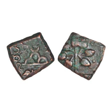 Maharathis in Marathwada/Vidarbha - rectangular copper coin of an unknown Maharathi (c.mid