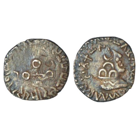 Satavahanas, silver drachm of Gotamiputa Siri Satakani, counterstruck on a drachm of Kshah