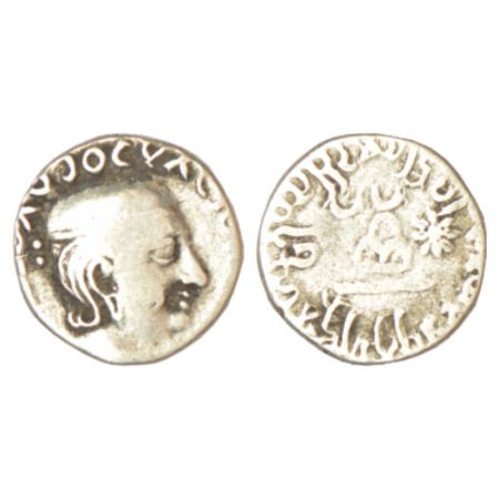Western Kshatrapas, Kardamaka dynasty, silver drachm of Rudradaman I as Mahakshatrapa (c.1