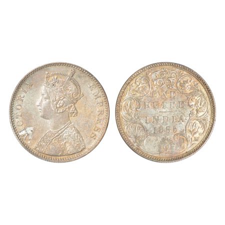 Victoria Empress, silver rupee, 1885, Bombay mint, 11.62g. Very fine.