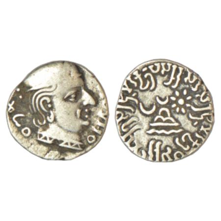 Western Kshatrapas, Kardamaka dynasty, silver drachm of Rudrasimha I as Mahakshatrapa (c.1
