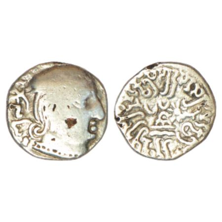 Western Kshatrapas, Kardamaka dynasty, contemporary forgery of the silver drachm of Rudras