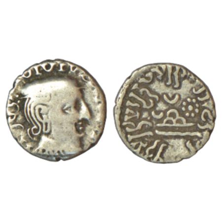 Western Kshatrapas, Kardamaka dynasty, silver drachm of Rudrasena I as Mahakshatrapa (c.19