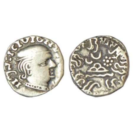 Western Kshatrapas, Kardamaka dynasty, silver drachm of Rudrasena I as Mahakshatrapa (c.19