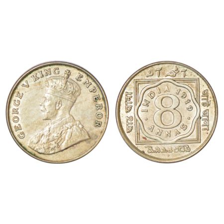 George V, cupro-nickel 8 annas, 1919, Bombay mint, dot, PR 872; GK 1078, 7.78g. Uncirculat