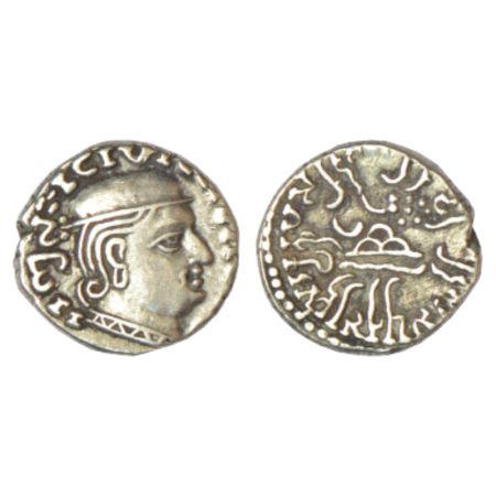 Western Kshatrapas, Kardamaka dynasty, silver drachm of Rudrasena I as Mahakshatrapa (c.19