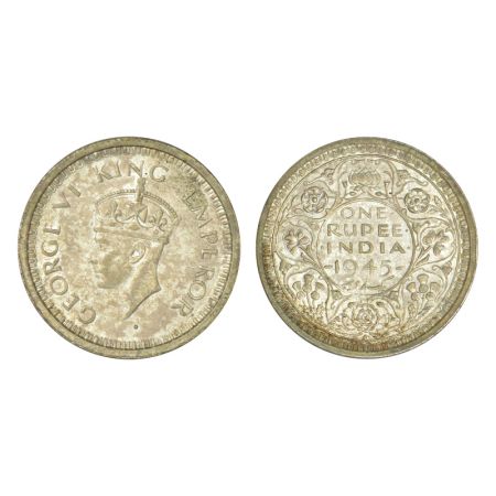 George VI, half silver rupee, 1945 (large 5), Bombay mint, D/II/dot, unlisted in PR; GK 12