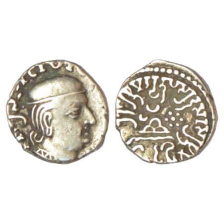 Western Kshatrapas, Kardamaka dynasty, silver drachm of Rudrasena I as Mahakshatrapa (c.19