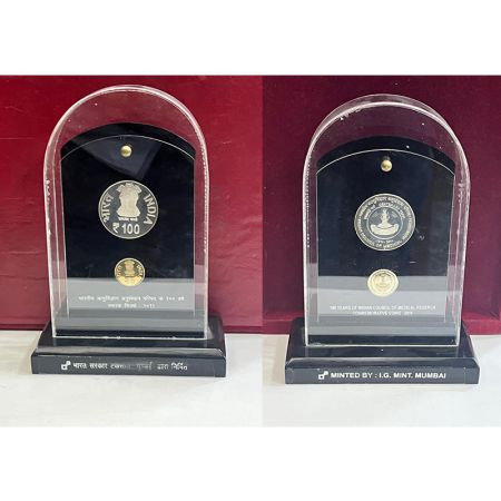 2011, 100 Years of Indian Council of Medical Research, special VIP proof set of 2 coins, 1
