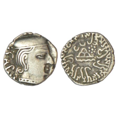 Western  Kshatrap as , Kardamaka dynasty, silver drachm of Damasena as Maha kshatrap a (c.