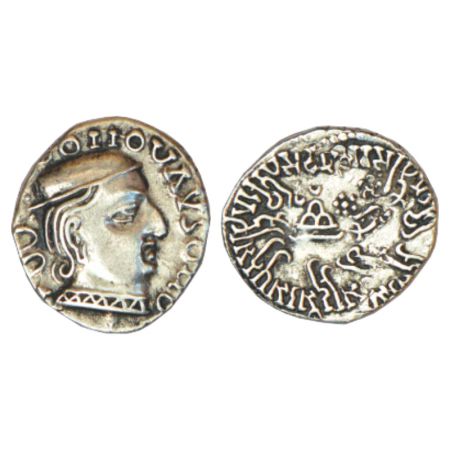 Western Kshatrapas, Kardamaka dynasty, silver drachm of Damasena as Mahakshatrapa (c.222-2