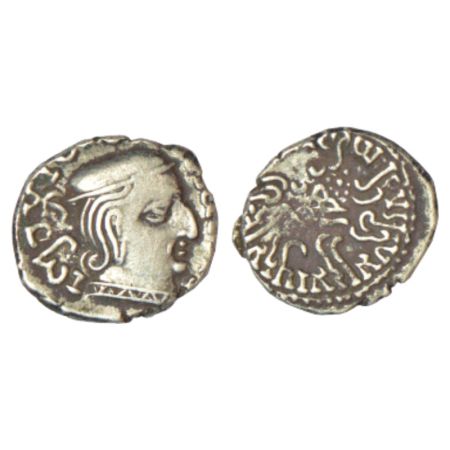 Western Kshatrapas, Kardamaka dynasty, silver drachm of Damajadashri II as Kshatrapa (c.23