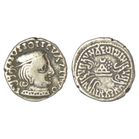 Western Kshatrapas, Kardamaka dynasty, silver drachm of Vijayasena as Mahakshatrapa (c.238