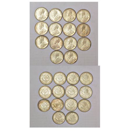 A group of 14 British India silver rupee of George V, all coins dated 1917, 12x Bombay min