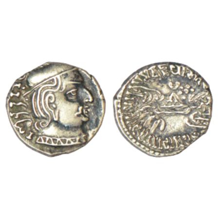 Western Kshatrapas, Kardamaka dynasty, silver drachm of Vijayasena as Mahakshatrapa (c.238