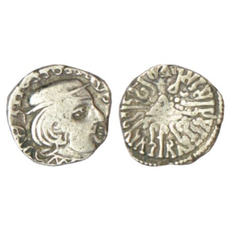 Western Kshatrapas, Kardamaka dynasty, silver drachm of Vishvasimha II as Kshatrapa (c.275