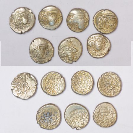 Maitrakas of Vallabhi, silver/billon drachm (7), in the name of Sharva Bhataraka (300-400 