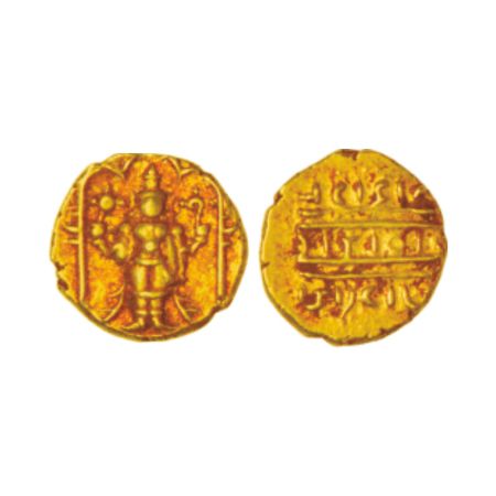 Vijayanagar Kingdom, Aravidu dynasty, gold ½ pagoda of Venkata Raya III (1630-1642 AD), MC