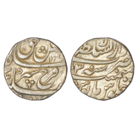 Farrukhsiyar (1713-1719 AD), silver rupee, Dar us-Sultanat Lahore mint, AH 1126/RY 3, KM 3