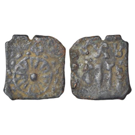 Taxila, local trading guild coinage, 'five guilds' series of cast coins - ½ unit, (c.200-1