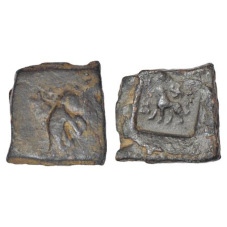 Taxila, uninscribed copper die-struck local coinage of post-Mauryan period (185-160 BC), M