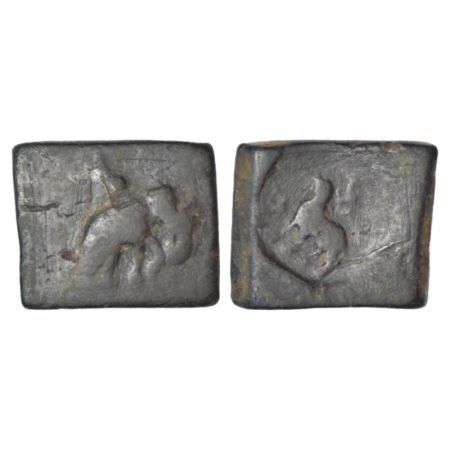 Taxila, uninscribed copper die-struck local coinage of post-Mauryan period (185-160 BC), M