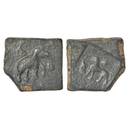 Taxila, uninscribed copper die-struck local coinage of post-Mauryan period (185-160 BC), M